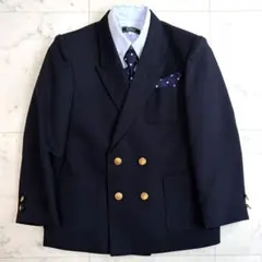 美品 紺ブレ 130 ３点セット 金ボタン ダブル ネイビー 卒業式 入学式