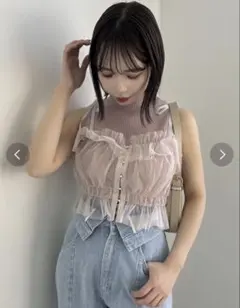 dazzlin 2wayチュールビスチェ【ピンク】