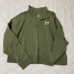 UNDER ARMOUR ハーフジップ スウェット カーキ L レディース