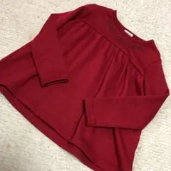 新品タグ無し美品　赤のチュニックワンピース  サイズ110