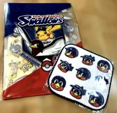 非売品　スワローズ　ポケモン30thコラボ！クリアファイル.巾着.おまけ付きのサムネイル