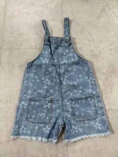 ZARA 花柄デニムオーバーオール 110cm