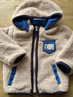 フリースジャケット ベージュ フード付き