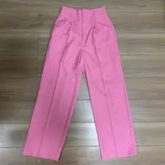 GU ハイウエストパンツ　カラーパンツ　ワイドパンツ　スラックス　ピンク