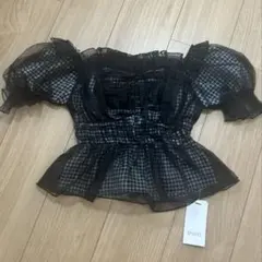 新品タグ付】SNIDEL スナイデル 刺繍カットジャガードフリルブラウス F 