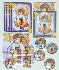 名探偵コナン 秋の華和装 灰原哀 17点セット スパークル缶バッジ含む