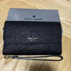 ケイトスペード スマホが入る長財布 グリッター キラキラ ブラックのサムネイル