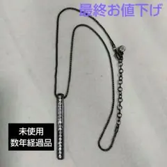 ブラックチェーン ネックレス クリスタル装飾