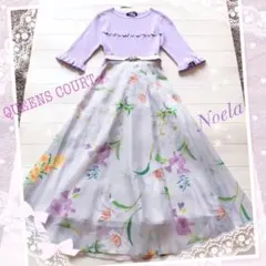 タグ付きクイーンズコートニット＊ノエラカラーリングフラワーSK