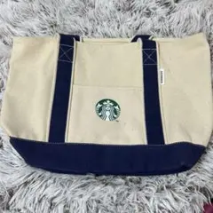 スターバックス トートバッグ アイボリー/ネイビー