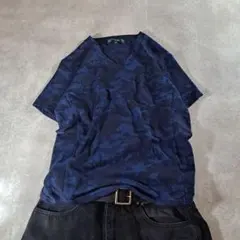 00s camo vneck tee gray y2k cboy grunge - メルカリ