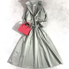 アーバンリサーチドアーズ　コットンシャツワンピース　ウエスト　リボン　グリーン