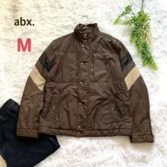 abx. 中綿ジャケット M ブラウン ライダース風 ブルゾン スポーティー