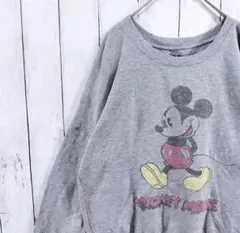 古着 Disney ミッキーマウス ビッグプリント スウェット トレーナー M