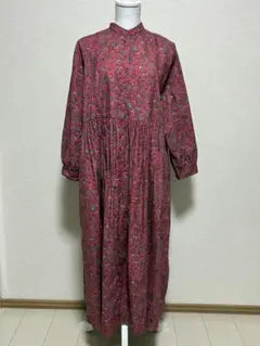 花柄 長袖 マキシドレス