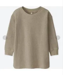 UNIQLO＊ユニクロ＊ワッフルクルーネックT（7分袖）＊ベージュ