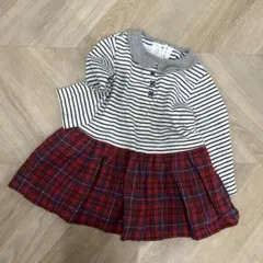 ファミリア　ボーダー　チェック　花柄ワンピース