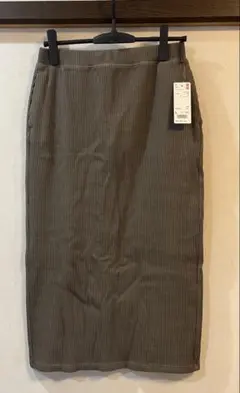 UNIQLO リブタイトロングスカート　オリーブL