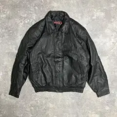 80s 90s vintage レザージャケット 本革 短丈 黒色　y2k