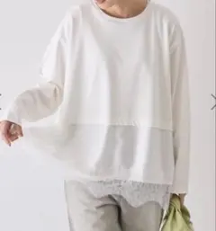 スカラップレースプルオーバー