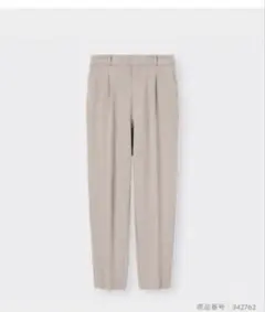 起毛タックテーパードパンツ　GU S ベージュ テーパード スラックス