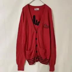 RNAslang カーディガン M レッド 赤 バックロゴ ボーダー 羽織りのサムネイル