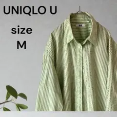 UNIQLO ユニクロ コットンオーバーサイズストライプシャツ レディース M