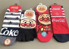 新品　福助　靴下セットCoca-Colaアンパンマンソックス 4足まとめ売り