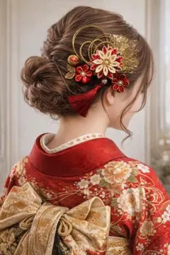 成人式　結婚式　七五三　つまみ細工　髪飾り　ヘッドドレス　ヘッドパーツ