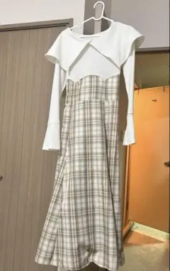 grl ワンピース　チェック柄ロングワンピース　ru1000