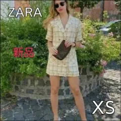 ZARA ツイード ミニワンピース XS タグ付き新品