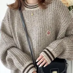 Classical Elf 刺繍ワッペンジャガードニットプルオーバー