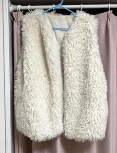 ファーベスト レディース ベージュ ふわふわ ジレ 秋冬 韓国風 重ね着