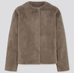 ユニクロ スムースヤーンフリースノーカラージャケット