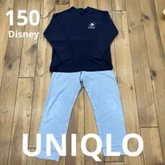【UNIQLO】フリースパジャマ 150cm ミッキーマウス ネイビー