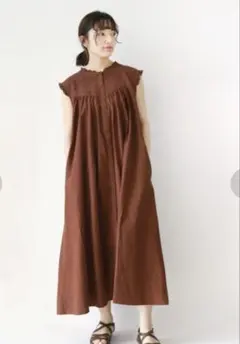 SM2 サマンサモスモス☆レース貼りノースリーブワンピース☆ジャンスカ