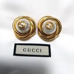 希少　GUCCI　パール　インターロッキング　イヤリング　大ぶりのサムネイル