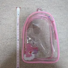 ケアベア　サンキューマート　ぬいぐるみポーチ　ピンク　ラブアロットベア