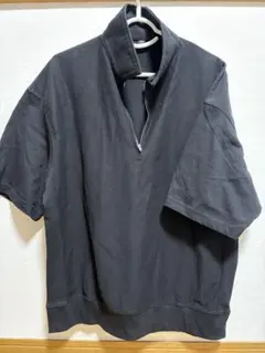 ハーフジップTシャツ ブラック