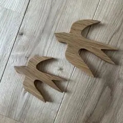 木製 ツバメ オーナメント 大小 2個セット