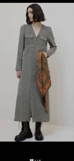 新宿店限定 ameri BACK RIBBON TWEED DRESS