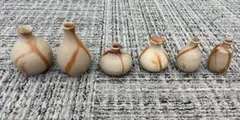 I 陶器 一輪挿し 花瓶 6点セット ミニチュア　 備前焼