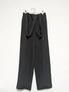 グローバルワーク ワイドパンツ サスペンダー付き ブラック 160cm