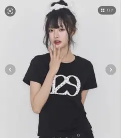 【ILLIGO】129 ロゴパッチTシャツ ブラックドット