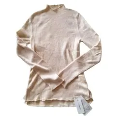 【訳あり‼️】ハイネック リブニット Lサイズ ベージュ ウール混 インナー