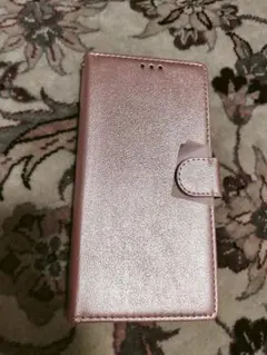 手帳型スマホケース ピンク メタリック
