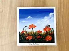 『 蝶と花 』原画／アクリル画／イラスト／絵画