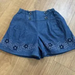 アナスイミニ♡デニム♡花柄刺繍ショートパンツ　120