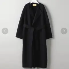 VERY掲載 ユナイテッドアローズ 40 ダブルフェイス ノーカラーコート 紺色