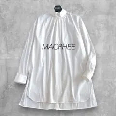 美品✨ マカフィー スタンドネック チュニック シャツ バックボタン ホワイト